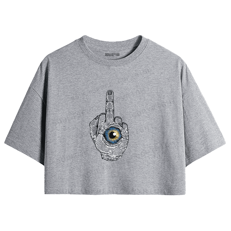 Soulisfree Defiant Gesture Inner Eye Hand Crop Tee
