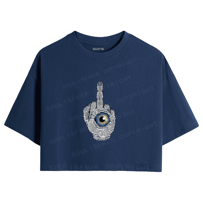 Soulisfree Defiant Gesture Inner Eye Hand Crop Tee