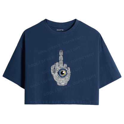 Soulisfree Defiant Gesture Inner Eye Hand Crop Tee