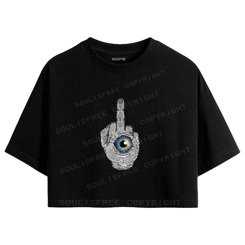 Soulisfree Defiant Gesture Inner Eye Hand Crop Tee