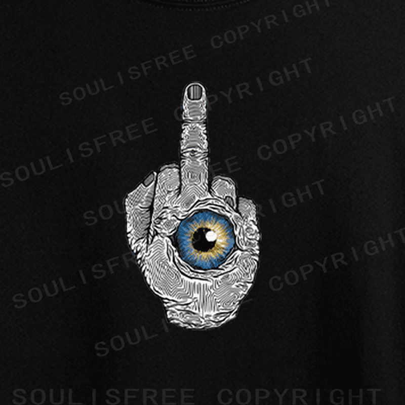 Soulisfree Defiant Gesture Inner Eye Hand Crop Tee