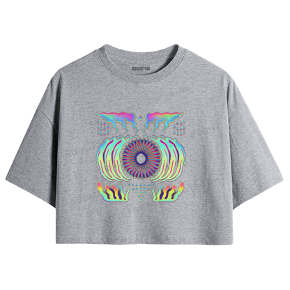 Soulisfree Liquid Chroma Psychedelic Vortex Illusion Crop Tee