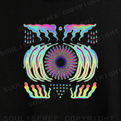 Soulisfree Liquid Chroma Psychedelic Vortex Illusion Crop Tee