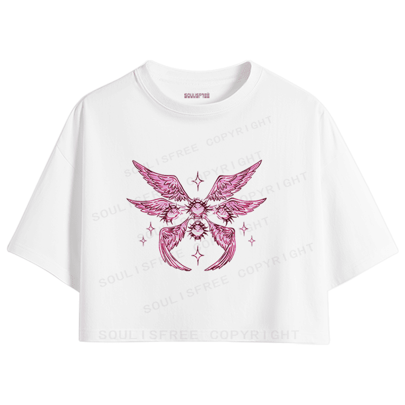 Soulisfree Celestial Wings Sacred Heart Flux Crop Tee