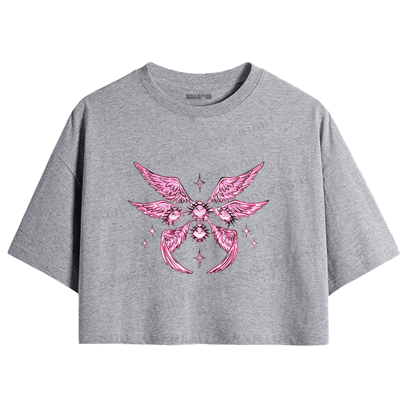 Soulisfree Celestial Wings Sacred Heart Flux Crop Tee