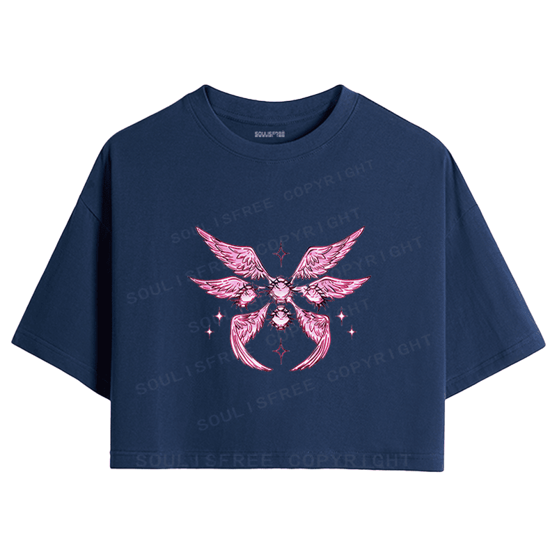 Soulisfree Celestial Wings Sacred Heart Flux Crop Tee