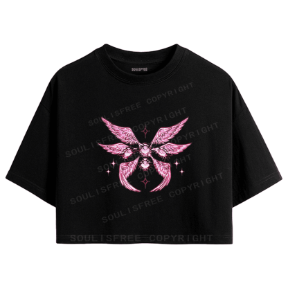 Soulisfree Celestial Wings Sacred Heart Flux Crop Tee