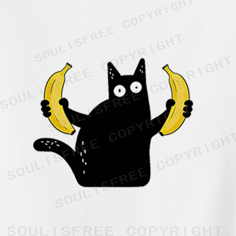 Soulisfree Feline Absurdity Flux Banana Balance Crop Tee
