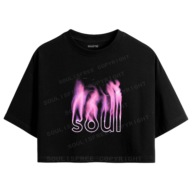 Soulisfree Cosmic Fire Spirit Ethereal Streetwear Crop Tee