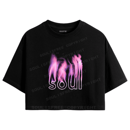 Soulisfree Cosmic Fire Spirit Ethereal Streetwear Crop Tee