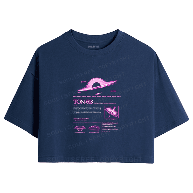 Soulisfree Spacetime Warp Nebula Glow Futuristic Crop Tee