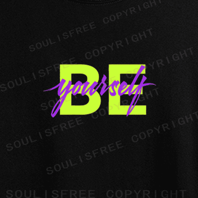 Soulisfree Bold Script Color Block Crop Tee