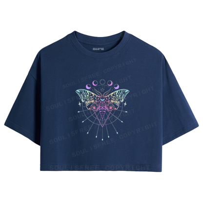 Soulisfree Mystic Moth Cosmic  Crop Tee