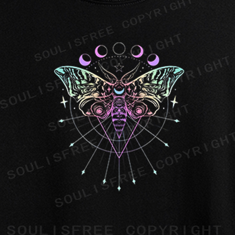 Soulisfree Mystic Moth Cosmic  Crop Tee
