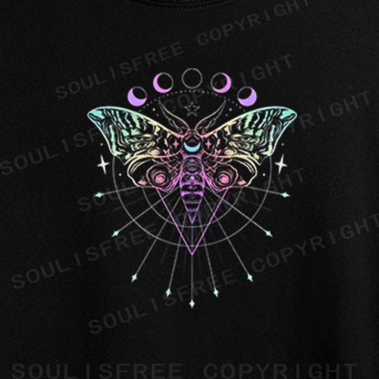 Soulisfree Mystic Moth Cosmic  Crop Tee
