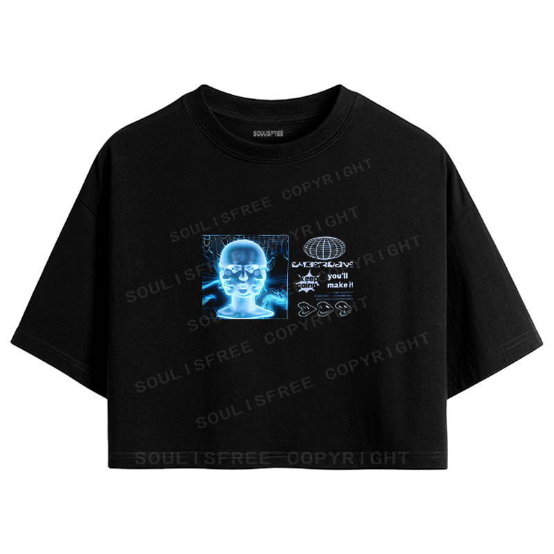 Designed Where Is My Brain Crop Top | Soulisfree