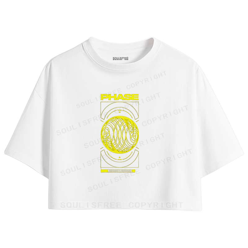 Soulisfree Cybernetic Phase Graphic Crop Tee