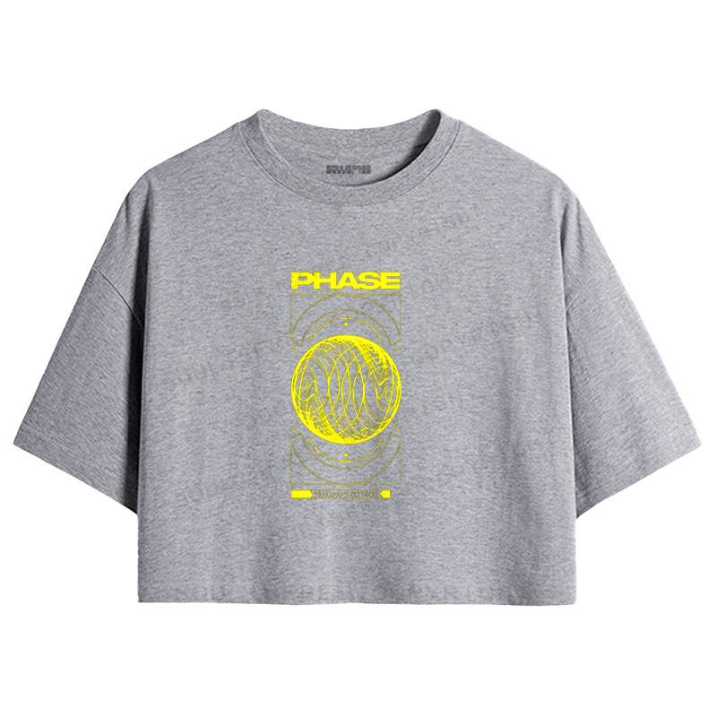 Soulisfree Cybernetic Phase Graphic Crop Tee