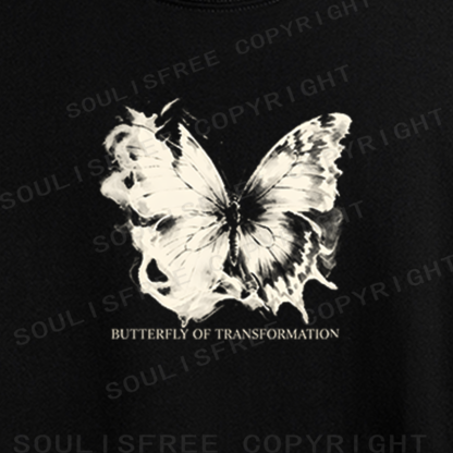 Soulisfree Ink Wash Transformation Butterfly Vintage Crop Tee