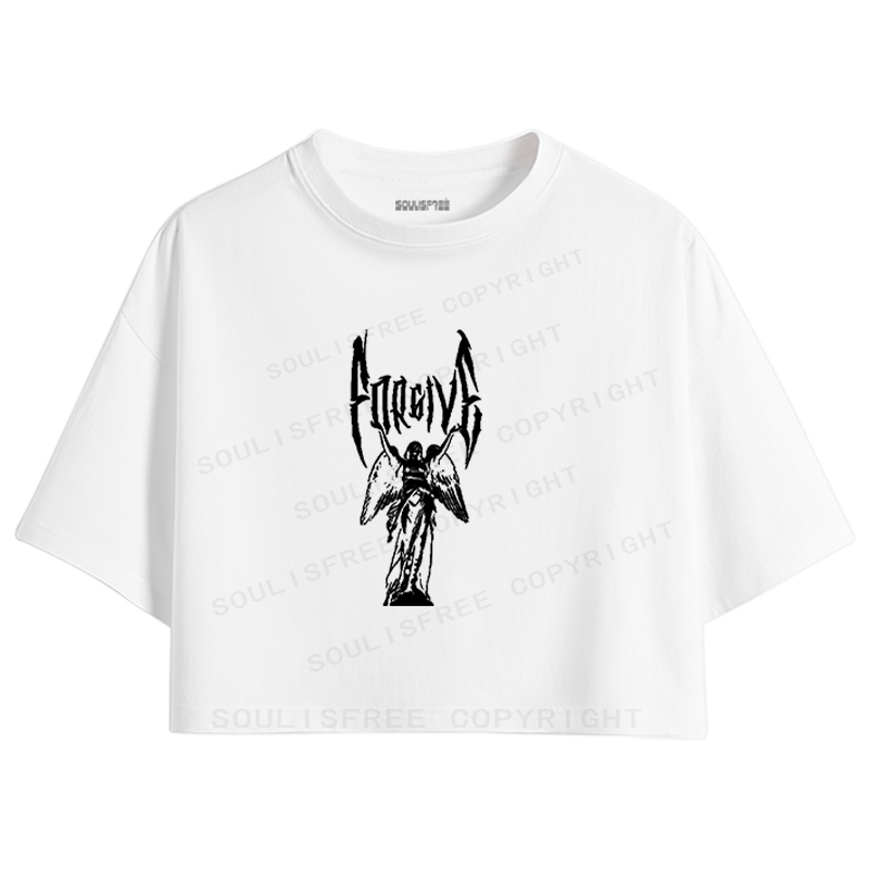 Soulisfree Fallen Angel Gothic Metal Crop Tee
