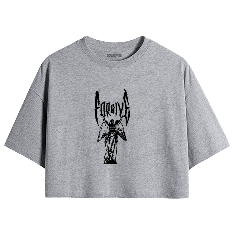 Soulisfree Fallen Angel Gothic Metal Crop Tee
