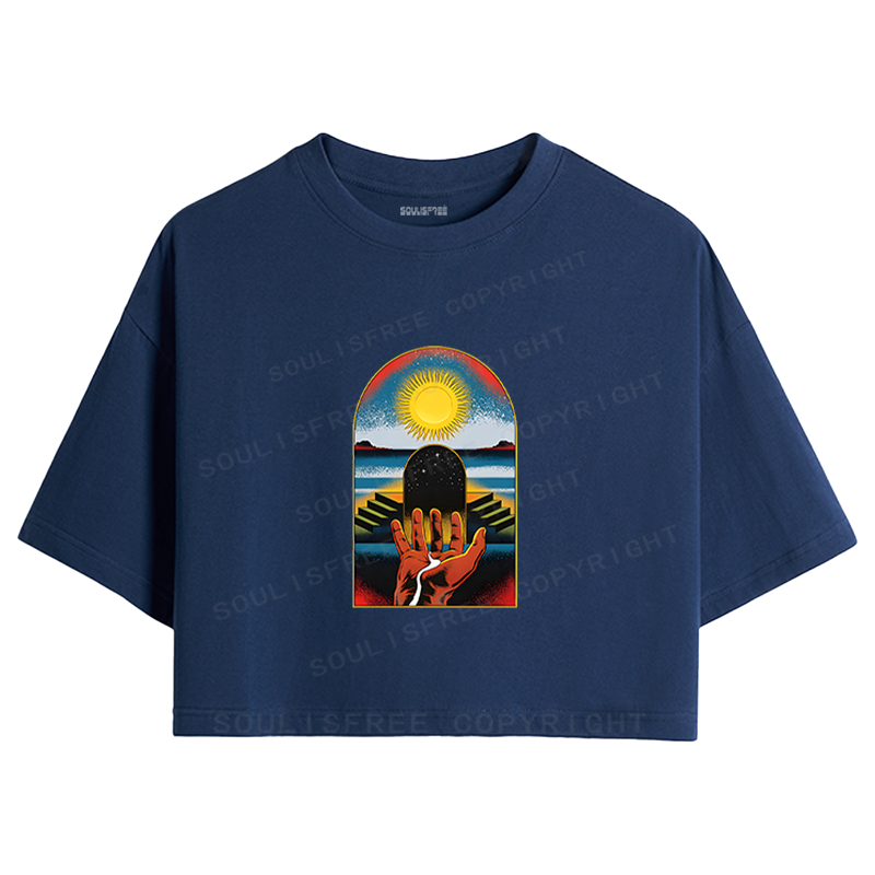 Soulisfree Cosmic Gatekeeper Celestial Horizon Crop Tee