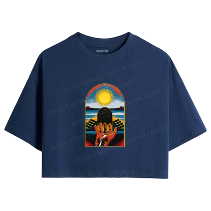 Soulisfree Cosmic Gatekeeper Celestial Horizon Crop Tee