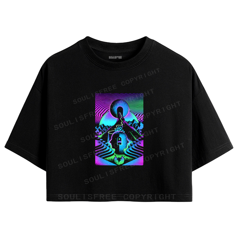 Soulisfree Inner Cosmos Journey Mind Labyrinth Crop Tee