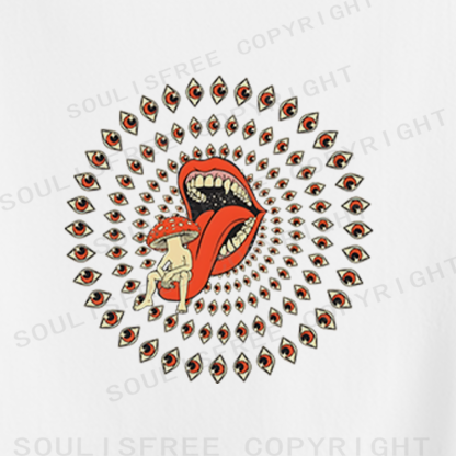 Soulisfree All-Seeing Mouth Statement Crop Tee