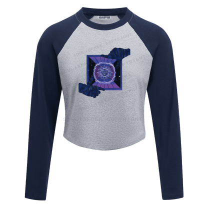 Soulisfree Raglan Neon Psychedelic Portal Artistic Crop Tee