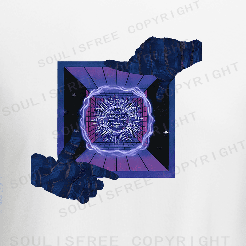 Soulisfree Raglan Neon Psychedelic Portal Artistic Crop Tee