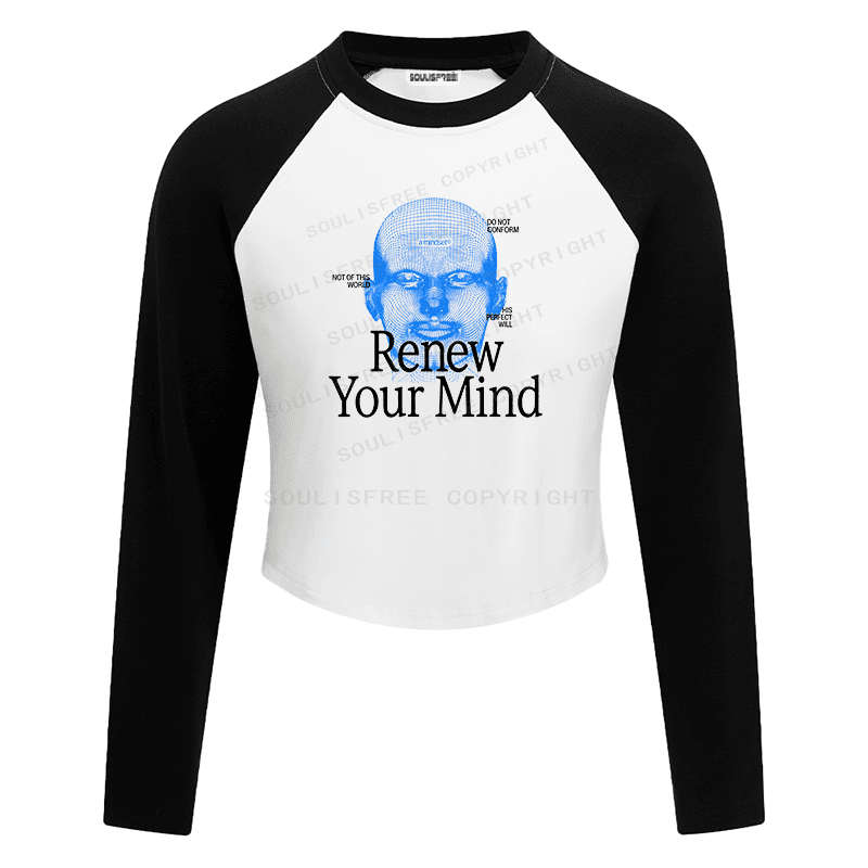 Soulisfree Raglan Recode Your Conscious Mind Artistic Crop Tee