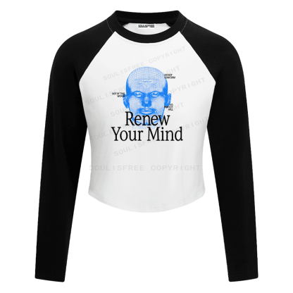 Soulisfree Raglan Recode Your Conscious Mind Artistic Crop Tee