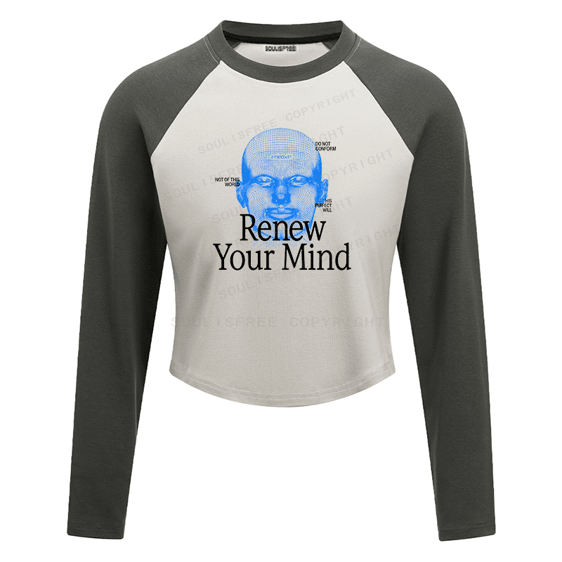 Soulisfree Raglan Recode Your Conscious Mind Artistic Crop Tee