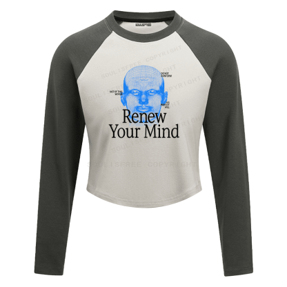 Soulisfree Raglan Recode Your Conscious Mind Artistic Crop Tee