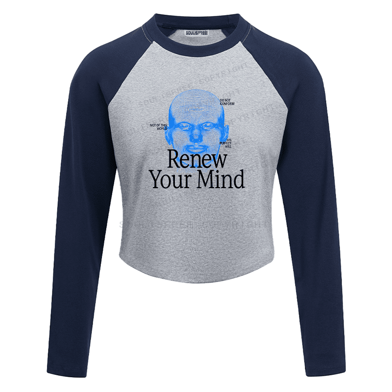 Soulisfree Raglan Recode Your Conscious Mind Artistic Crop Tee