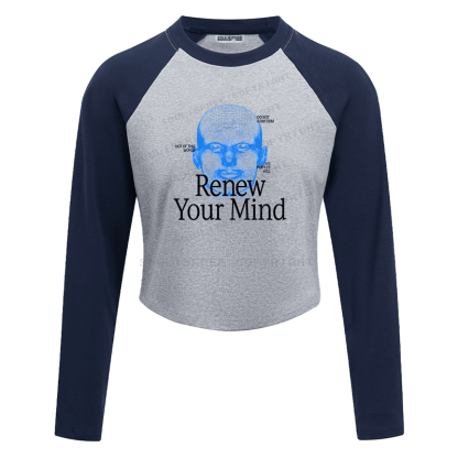 Soulisfree Raglan Recode Your Conscious Mind Artistic Crop Tee