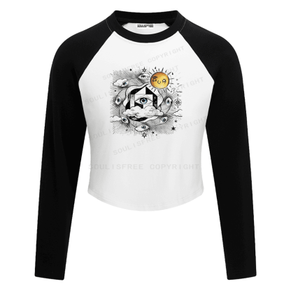 Soulisfree Raglan The Eye Collects The Light Artistic Crop Tee