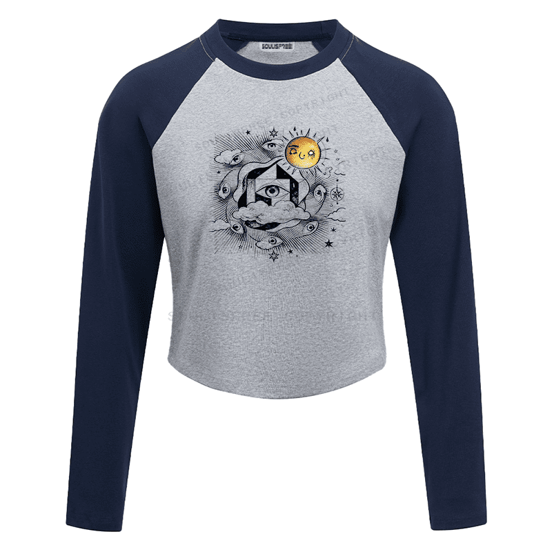 Soulisfree Raglan The Eye Collects The Light Artistic Crop Tee