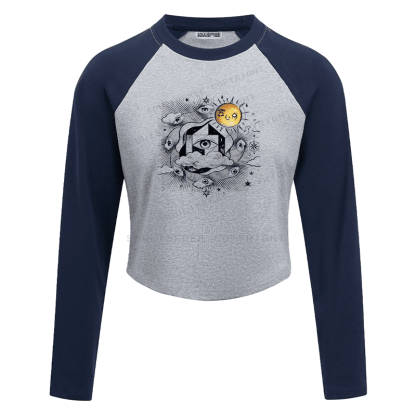 Soulisfree Raglan The Eye Collects The Light Artistic Crop Tee