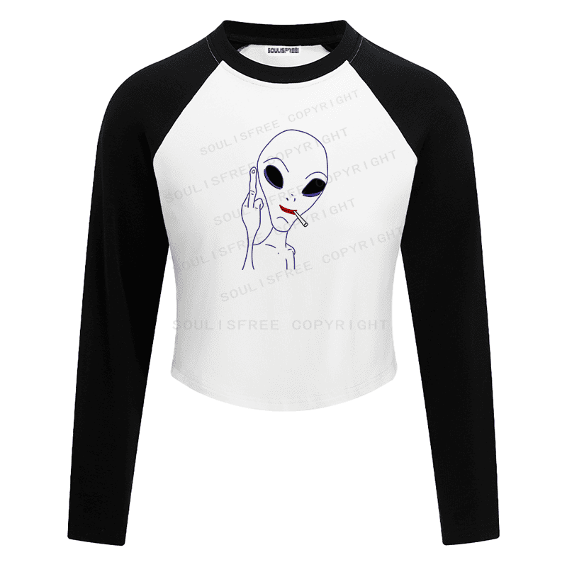 Soulisfree Raglan Not From Your Rules Artistic Crop Tee