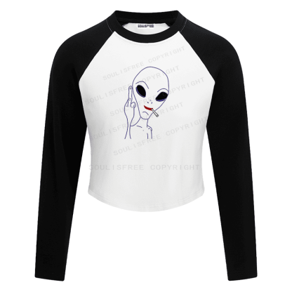 Soulisfree Raglan Not From Your Rules Artistic Crop Tee