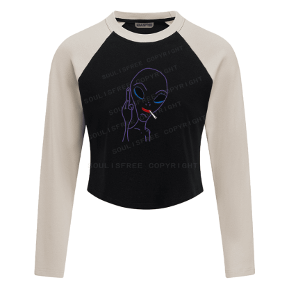 Soulisfree Raglan Not From Your Rules Artistic Crop Tee