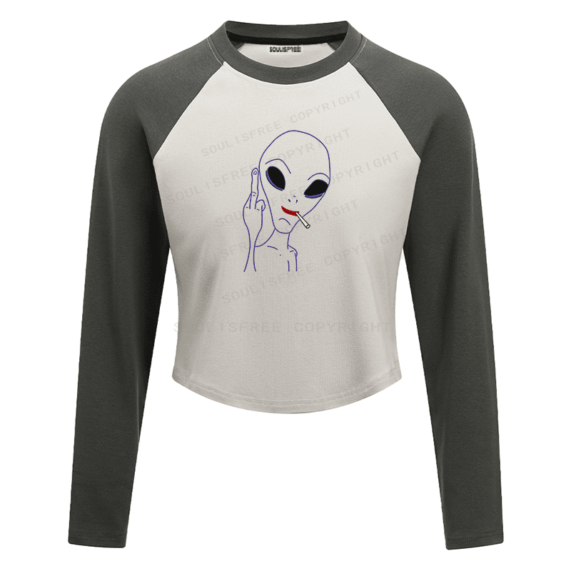 Soulisfree Raglan Not From Your Rules Artistic Crop Tee