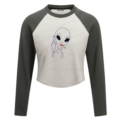 Soulisfree Raglan Not From Your Rules Artistic Crop Tee