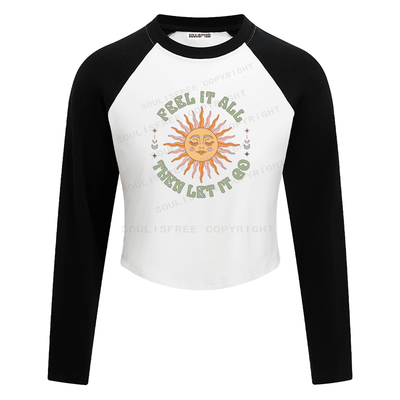Soulisfree Breathe and Release Artistic  Raglan Crop Tee