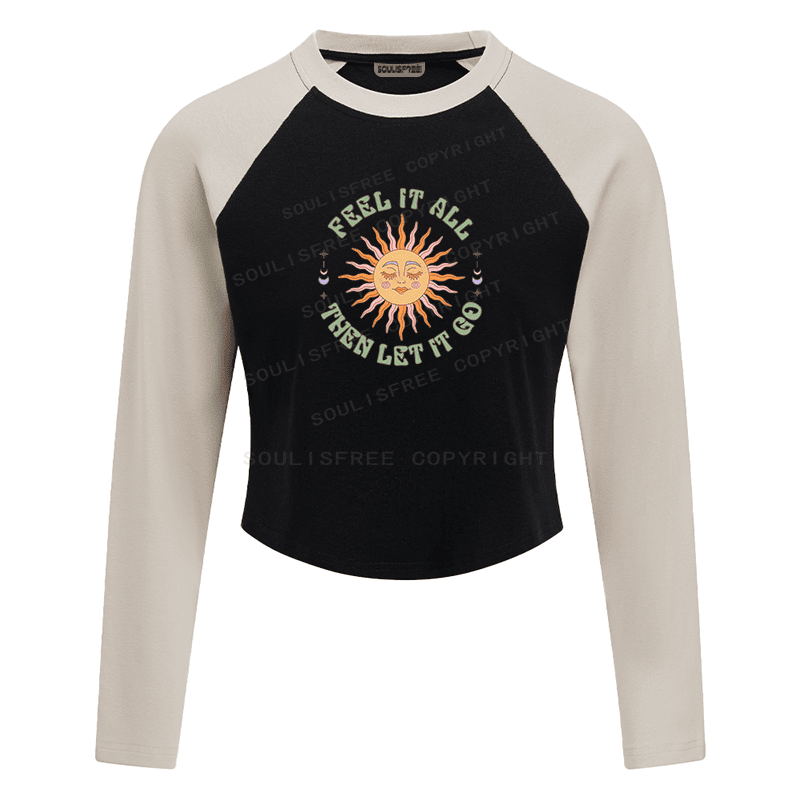Soulisfree Breathe and Release Artistic  Raglan Crop Tee