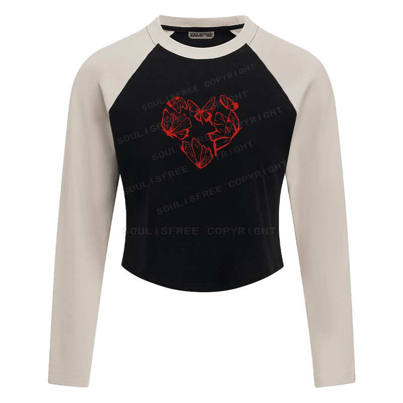 Designed Vibes of the Sun Block Raglan Long Sleeve Crop Top | Soulisfree