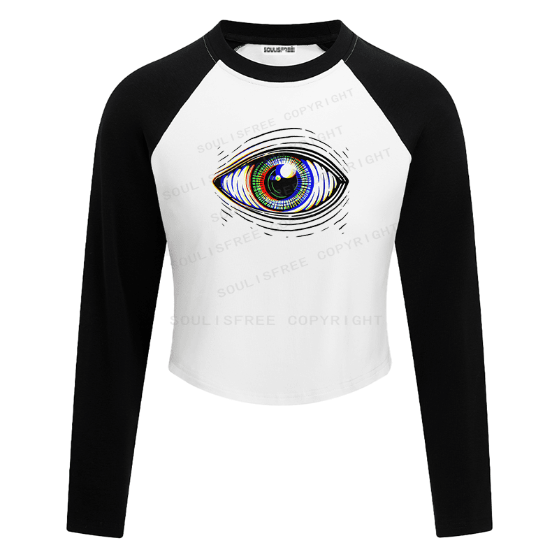 Designed Vibes of the Sun Block Raglan Long Sleeve Crop Top | Soulisfree