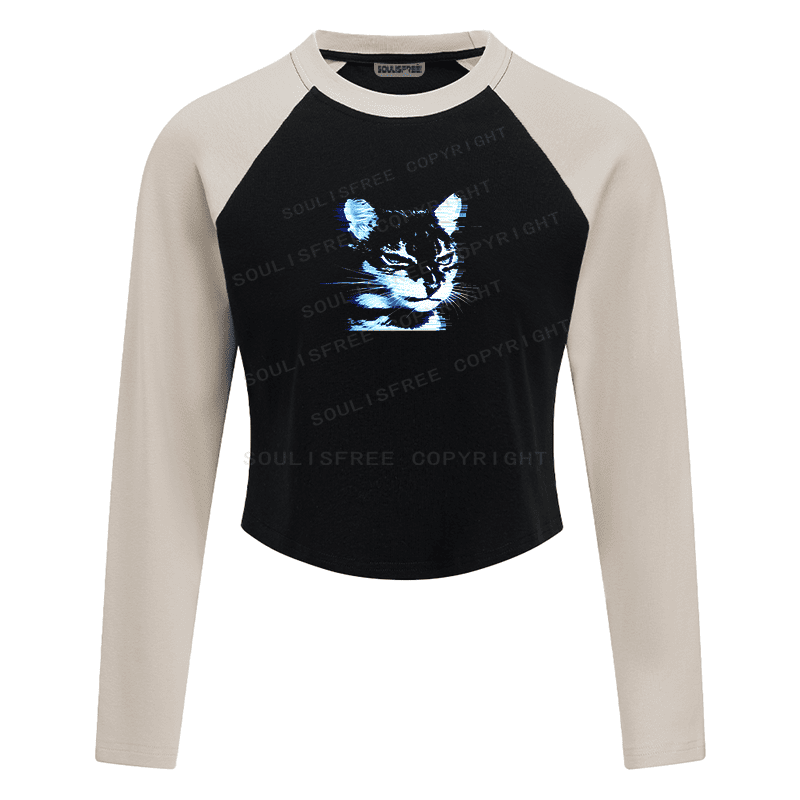 Designed Vibes of the Sun Block Raglan Long Sleeve Crop Top | Soulisfree